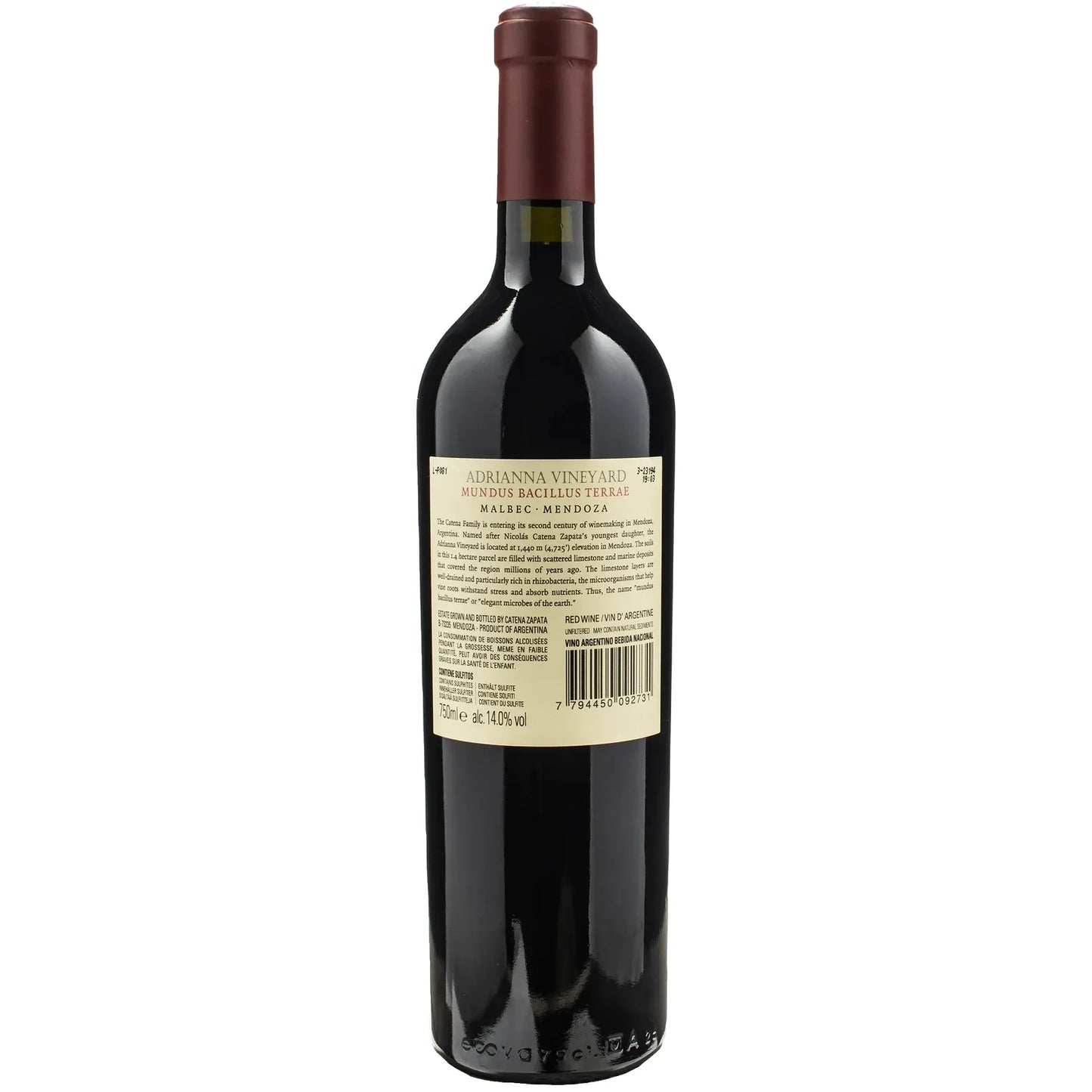 Zapata Adrianna Vineyard Mundus Bacillus Terrae 2019 (1.5l)