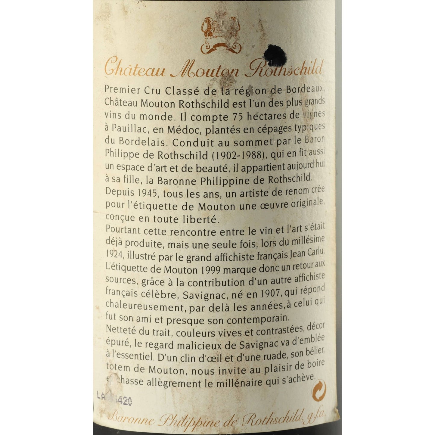 Chateau Mouton Rothschild 1999 (5.0l)